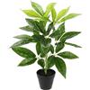 Flair Flower Pianta a foglia artificiale in vaso, pianta Schefflera fiori di seta Real Touch piante artificiali da appartamento, pianta verde, pianta di seta, fiori artificiali, pianta decorativa da ufficio