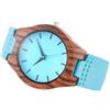 GIPOTIL Orologio da uomo in legno creativo Orologio da donna al quarzo imitazione orologio in legno Quadrante blu Cassa esagonale Orologi Cinturino in pelle Orologio da polso da coppia, W279,2 Maschio