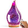 Porseme Diffusore di aromi in vetro con telecomando, 280 ml, umidificatore a ultrasuoni, umidificatore a ultrasuoni 3D, Cool Mist, 7 colori, accensione automatica, silenziosa per la casa e lo yoga