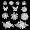 URROMA 12 toppe ricamate a fiori in pizzo bianco, in organza, da cucire, per abiti da sposa, fai da te, cucito, vestiti, ornamenti per capelli