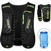 wellwise Ultralight - Gilet da corsa da 5 l, per uomo e donna, funzionale, con bolla da 1,5 l, traspirante, regolabile, colore nero + 1,5 l Water Bladder)