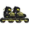 Endless EL1031 Inline Adjustable Skates Medium Size 34 EUR (UK 1.5) - 38 EUR (UK 5) for 6 to 12 Years | Yellow | Aluminium Chassis & 100 mm PU Three Wheels | With ABEC 9 Bearings | Indoor and Outdoor