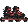 Endless EL1031 Inline Adjustable Skates Medium Size 34 EUR (UK 1.5) - 38 EUR (UK 5) for 6 to 12 Years | Red | Aluminium Chassis and 100 mm PU Three Wheels | With ABEC 9 Bearings | Indoor and Outdoor