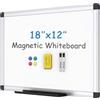 VIZ-PRO Lavagna Magnetica/Lavagna Cancellabile a Secco, 45 x 30 cm, Compresi 1 Cancellino & 2 Pennarelli & 4 Magneti