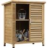 Outsunny Casetta da Giardino in Legno di Abete, Capanno Attrezzi con Tetto in Bitume Impermeabile, 87x46.5x96.5cm