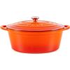 Lätt Home Cocotte in Ghisa Smaltata Arancione. Forno Olandese Pentola Ovale Antiaderente 33x11 CM - 6 L. Casseruola Pentola in Ferro per Induzione, Vetroceramica e Forno