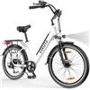 ESKUTE C100 Bicicletta Elettrica, 26 Pollici Bicicletta Elettrica, Motore 250W, Batteria Rimovibile 36V/10,4Ah, Velocità Massima di 25 km/h, 7 Velocità, Display LCD, E-bike per Adulti