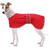 Geyecete -Invernale Cappotto per cane levrieri, Morbido Whippet Giubbotti Pile caldo,Regolabile Giacca con Foro per Imbracatura per Media e Grande Levrieri/Whippet-Rosso-XS