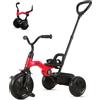 Mondial Toys QPlay Triciclo Evolutivo per Bambini ANT Plus 2 in 1 Pieghevole, Triciclo con Maniglione ad Altezza Regolabile e Rimovibile, Cinture di Sicurezza e Cestello Portaoggetti, Max 25 kg(Rosso)