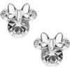 Disney Orecchini Minnie Mouse a Bottone con Pietra Portafortuna Disney da Bambine in Argento, Gioielli Disney, Impreziosito da Zirconia, Chiaro