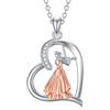 HARMONY BOLA Collana musicale in argento Sterling 925 con ciondolo a forma di ballerina, violino, pianoforte, regalo di compleanno per donne e ragazze, 0.78 x 0.80 inches, Argento sterling