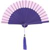 MAPIMANIA - Ventaglio da Borsetta Pieghevole Color Viola in Legno e Seta con Custodia, Ventagli Matrimonio, Ventaglio Giapponese Resistente Dipinto a Mano