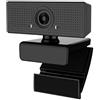 Wlauqueta Telecamera per Webcam USB 2.0 HD 1080P Sensore CMOS Telecamera per Conferenze Live 30Fps con Microfono per PC Portatile