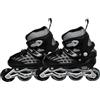 Endless EL1025 Inline Adjustable Skates Small Size 29 EUR (UK 11.5) - 33 EUR (UK 2) for 3 to 6 Years | Black | Aluminium Chassis and 70 mm PU Wheels | Front Wheel Flash, ABEC 7 Bearings | In-Outdoor