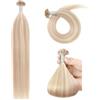 YANTAISIYU Extension Capelli Veri Cheratina U Tip Hair Extensions 35cm Remy Human Hair Extension Cheratina (50 g #P18/613 Biondo cenere Mix Biondo Candeggio)