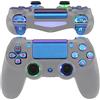 eXtremeRate Multicolori Tasti DTFS LED Kit per ps4 Pro Slim Joystick Levette Analogiche D-pad Trigger Pulsanti per ps4 Controller CUH-ZCT2-NON Include Controller(Camaleonte Viola Blu)
