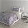 Italian Bed Linen Set Copripiumino Fantasy, Lavorato in Italia - Parure Copri Piumino - Sacco Piumone 150x200 cm con Patella e Federe Cuscino, Singolo, Zig Zag