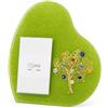 Sospiri Venezia Portafoto Vetro Murano Cornice a Cuore Decorazione Albero della Vita con Murrine Supporto da Scrivania o Tavolo Foto 7x10 cm Idea Regalo Made Italy (19x19 cm)
