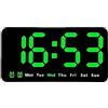 Baoblaze Orologio digitale da scrivania a LED, piccolo con data, calendario, orologio elettronico da parete, sveglia digitale con display con numeri grandi, per comodino, casa, corridoio, Aoto, verde