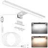 NIORSUN Lampada Specchio Bagno LED 12W 40cm Doppia Temperatura Colore 4000K 6000K, Impermeabile IP44,1100Lm Luce Specchio Bagno, Lampada Bagno Possono Essere Montato Su Specchio/Mobile/Parete（Argento）