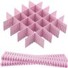Hantoc 12 Pezzi Divisori per Cassetti Regolabili, Divisori per Cassetti in Plastica Organizzatore per Cassetti Separatori per Cassetti per Ufficio, Bagno, Cucina o Camera da letto 32.4 x 7cm Rosa