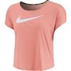 Nike Maglia Running Manica Corta Swoosh Rosa Donna L