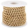 Boutigem Catene a maglia barbazzale in alluminio, 5 m, non saldate, intrecciate, ovali, 7 x 5 x 1,5 mm, per la creazione di gioielli fai da te (CHA-TAC0005-01G-BG-EU)