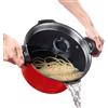 ROSSETTO Pentola Scolapasta a Induzione 28cm, 8 Litri Antiaderente per Pasta con Coperchio Alluminio, Rosso