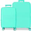 Movom Inari - Set di valigie blu 55/68 cm, rigida polipropilene, chiusura TSA 113L 6,54 kg, 4 ruote doppie bagaglio a mano, blu, Set di valigie