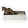 LucyBalu® STEELOO Lettiera per Gatti in Acciaio Inox Inodore | Grande Lettiera Aperta Con Entrata Dall'Alto | WC per Gatti