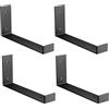 Amig - Set da 4 Staffe ad Angolo "L" per Scaffali Industriali - 103 x 261 x 40 mm - Acciaio Nero Opaco - Supporto da Parete per Mensole - Design Funzionale e Resistente - Ideale per Scaffali da Parete