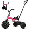 Mondial Toys QPlay Triciclo Evolutivo per Bambini ANT Plus 2 in 1 Pieghevole, Triciclo con Maniglione ad Altezza Regolabile e Rimovibile, Cinture di Sicurezza e Cestello Portaoggetti, Max 25 kg(Rosa)