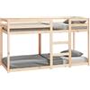 vidaXL Letto a Castello 75x190 cm in Legno Massello di Pino