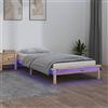 Tidyard Giroletto con LED,Struttura Letto,Singolo,Moderno,Letto in Legno,Struttura Telaio Letto,Giroletto una Piazza e Mezza,Telaio Letto Singolo,Giroletto Matrimoniale,90x200 cm Legno Massello