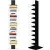 Flo.mar - Libreria a Colonna con 10 Ripiani 20x15cm - Libreria Verticale a Colonna da Terra con Base in Metallo 35x35 cm - Stretta e Alta 153 cm - Nero