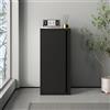 [en.casa] Armadio a Colonna in Metallo Armadietto da Ufficio con 1 Anta e 2 Ripiani Regolabili in Altezza Mobile in Acciaio per Archivio 88 x 40 x 35 cm - Nero