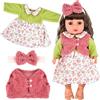 CHONGQILAO Vestiti per Bambole per New Born Baby Doll, Vestiti Bambole Reborn Femmina, Vestiti per Bambola Vestito per Bambole con Cappotto Fascia per Capelli, Set Bambolotti Accessori per Bambole 35-45 cm