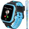 PIULAXIU 4G Smartwatch Bambini con Video e Telefonate, SOS, GPS, Smartwatch Impermeabile per Bambini con Posizione in Tempo Reale e Modalità Scuola per Ragazzi e Ragazze 5-14 Anni Regalo (Blu)