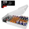 Linkidea - Custodia porta batterie con tester - Contiene 93 batterie (AAA, AA, 9V, C, D, a bottone) per casa, ufficio e officina