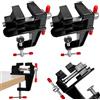 TAGOQUEN 2 Pezzi Micro Morsa da Tavolo per Trapano Morsetto da Banco Regolabili,Mini Morsetto da Tavolo Universale, Morsetto di Serraggio in Lega di Alluminio per Riparazioni Scultura Modellismo Lavori Manuali