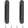 Morobor 2 maniglie ovali da incasso per porta scorrevole, colore nero opaco, in acciaio inox, per porte scorrevoli