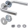 Generic APECS H-0201+BB - Maniglia per porte d'ingresso e porte interne in acciaio inox opaco, maniglia rotonda in acciaio inox opaco