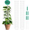 OFFCUP Palo di Muschio - 2Pcs Sostegno per Piante Rampicanti con 1 Pianta e 5 Etichette, Bastoncini Impilabili in Plastica (Bianco)