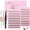 Glowing Win Ciglia Finte Ciuffetti Kit Extension Ciglia Finte Naturali con Colla 240PCS Ciuffi Ciglia Finte fai da te con Bond e Seal Pinzette set extension ciglia Cluster Individual Lashes Mix8-16mm