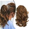 Dcbaboo Coda Capelli Extension con Pinza Posticci per Capelli Ricci 30cm Extension Coda Finta Corta Coda di Cavallo Capelli Mossi Ponytail Sintetici Naturali Ondulati, Auburn chiaro