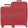 Movom Inari Set di valigie rosso 55/68 cm rigida polipropilene chiusura TSA 113L 6,54 kg 4 ruote doppie bagaglio mano, rosso, Set di valigie