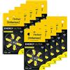Intenso, Energy Ultra 7504416MP - 60 batterie per apparecchi acustici, PR70, tipo 10, 10 confezioni da 6 pezzi, colore: giallo