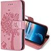 KANVOOS Cover per Samsung Galaxy S10 Plus, Cover a Libro Custodia in Pelle PU con Silicone TPU, Antiurto Flip Caso Portafoglio Cover per Samsung S10 Plus (Rosa)