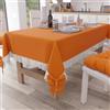 PETTI Artigiani Italiani - Tovaglia, Tovaglia da Tavola, Tovaglia Cucina Rettangolare con Pizzo Sangallo e Fiocchi, Tovaglia Copritavolo Tinta Unita in Cotone, X12 Posti (140x240 cm) Arancione