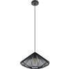 EGLO Lampada a sospensione Dolwen, per illuminare il tavolo da pranzo, stile giapponese, paralume in tessuto e metallo nero, attacco E27, diametro 42,5 cm